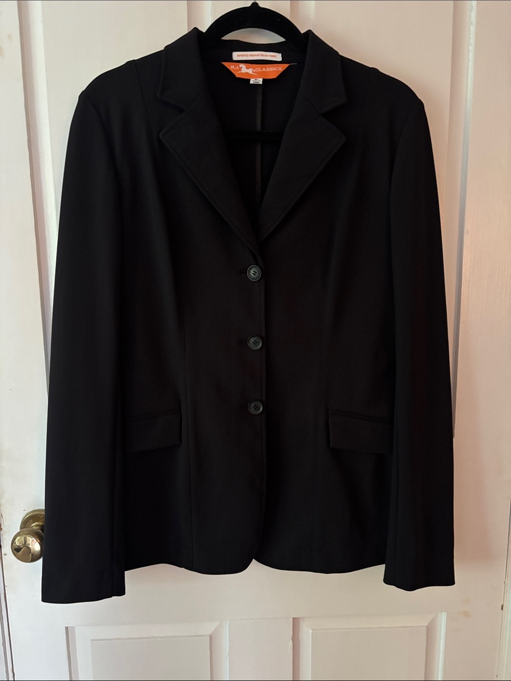 RJ Classics Black show coat orange label